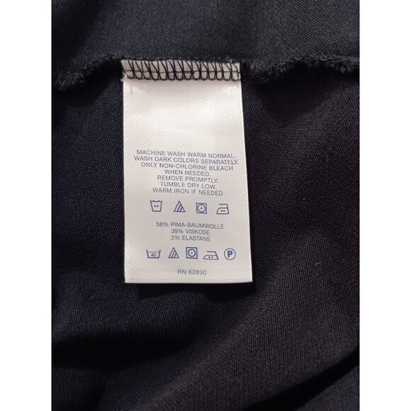 LANDS' END Dress Size LG Surplice Pleats Stretchy Knit Cream Black Striped Waist - Picture 6 of 7